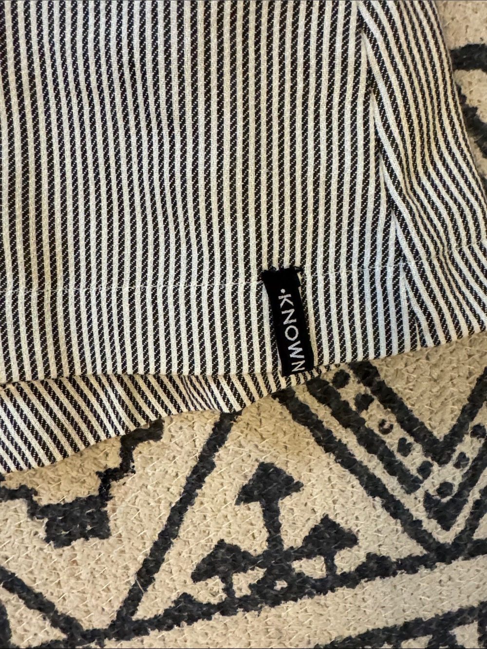 Known Supply Black & White Striped Cropped Tank Top Organic Cotton L - Picture 4 of 8